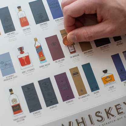 Whiskeys: A Top-Shelf Scratch-Off Chart | 12" x 16" Print