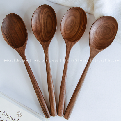 Large Walnut Wooden Spoon - Kitchen Serving Utensils