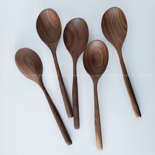 Large Walnut Wooden Spoon - Kitchen Serving Utensils