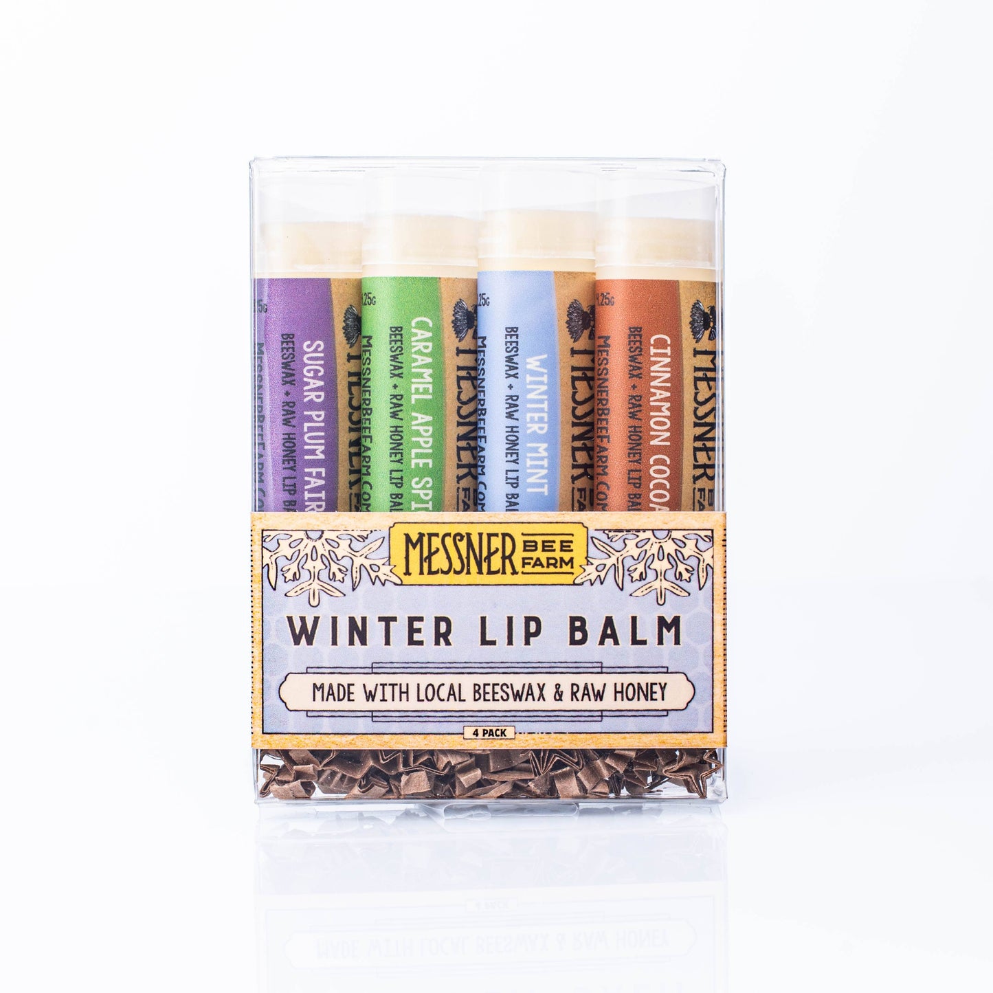 Winter Pack of 4 Messner Local Besswax Lip Balms