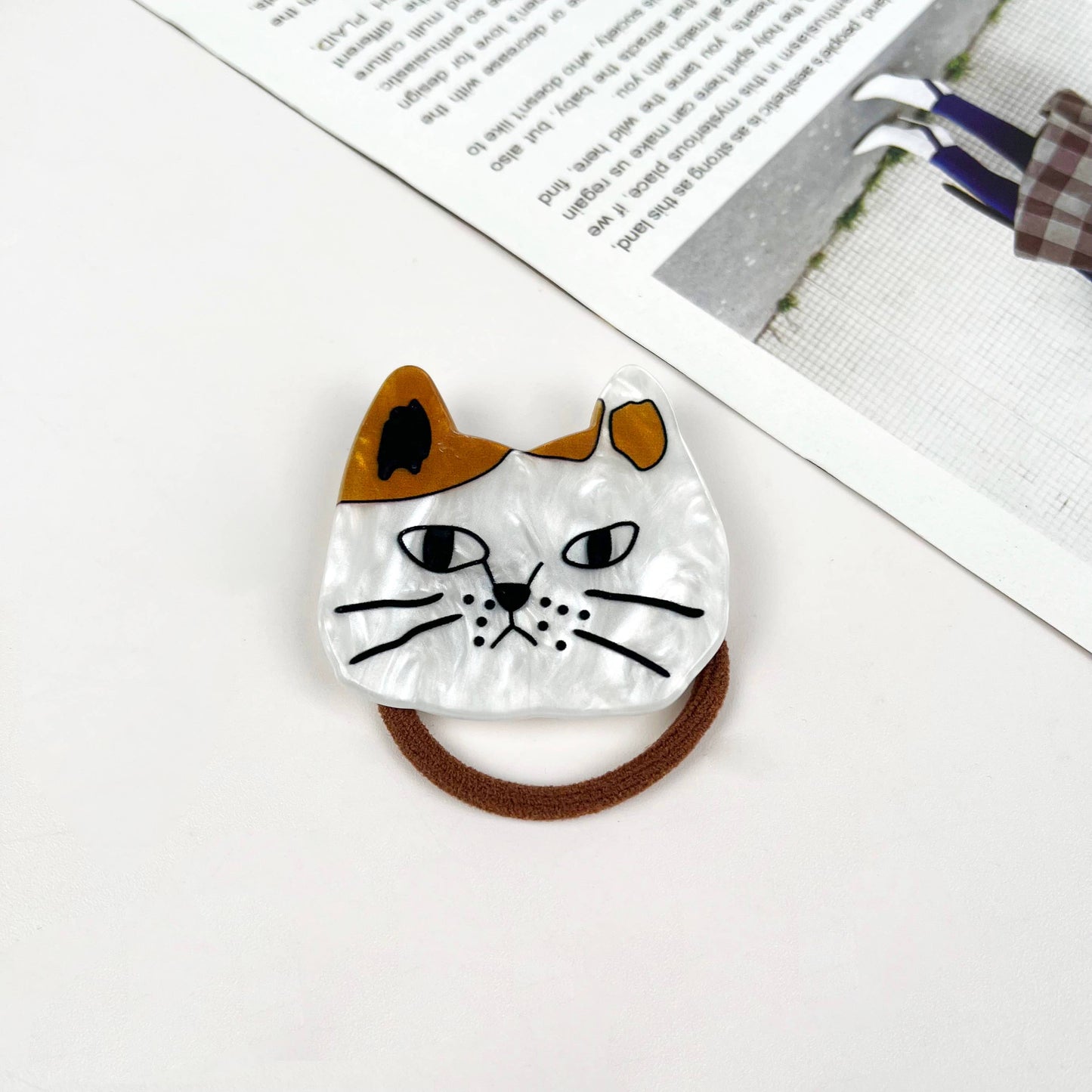 Lovely cartoon cat hair tie: E