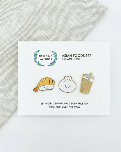 Asian Foods Enamel Pin Set of 3