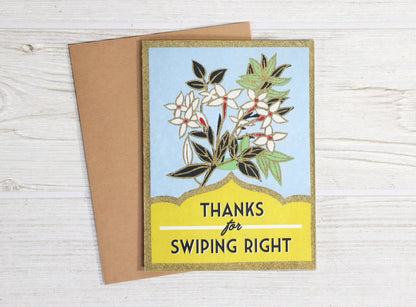 Thanks for Swiping Right - Funny Dating Relationship Card