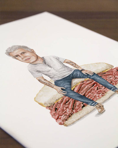 Anthony Bourdain Watercolor Print