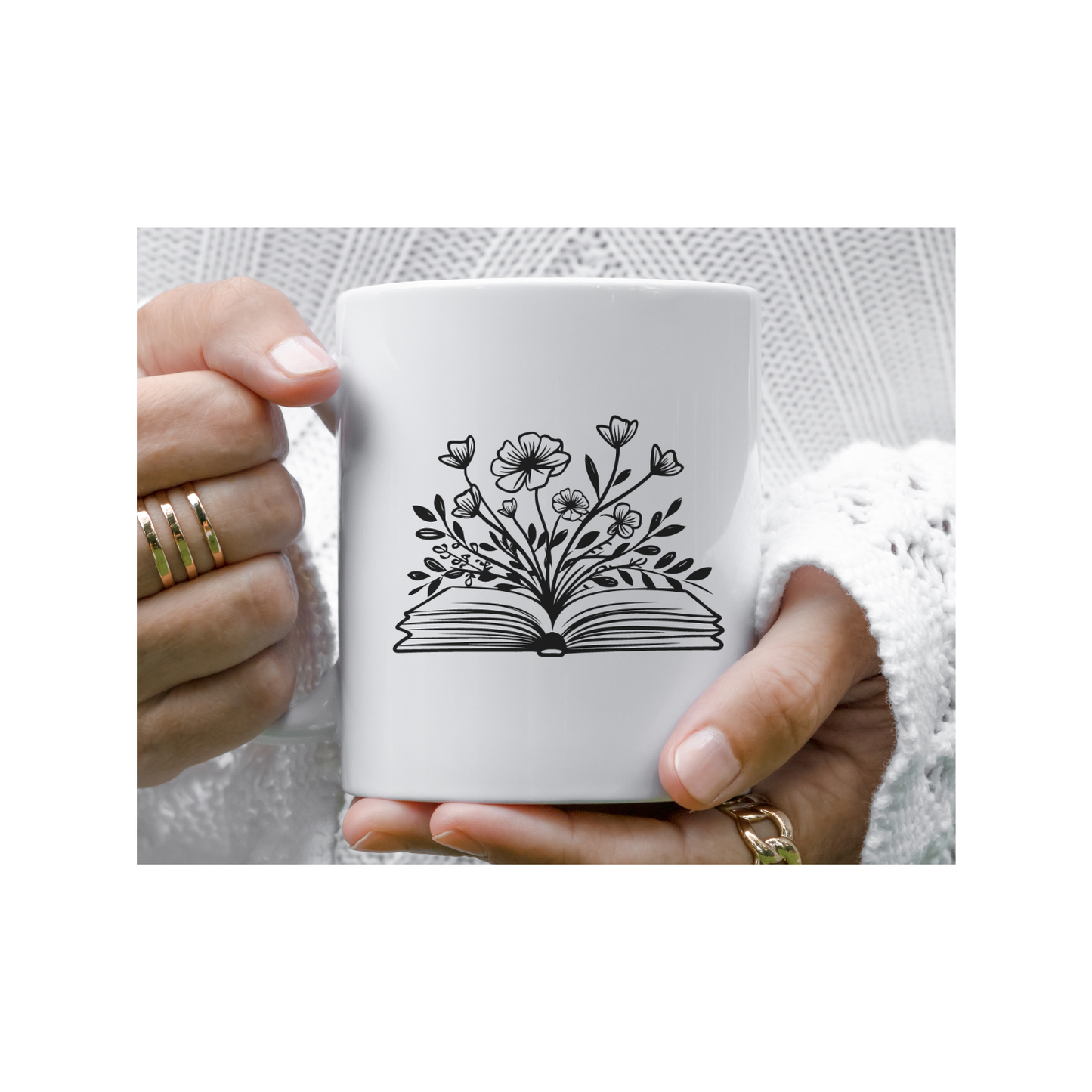 Book Flowers Mug