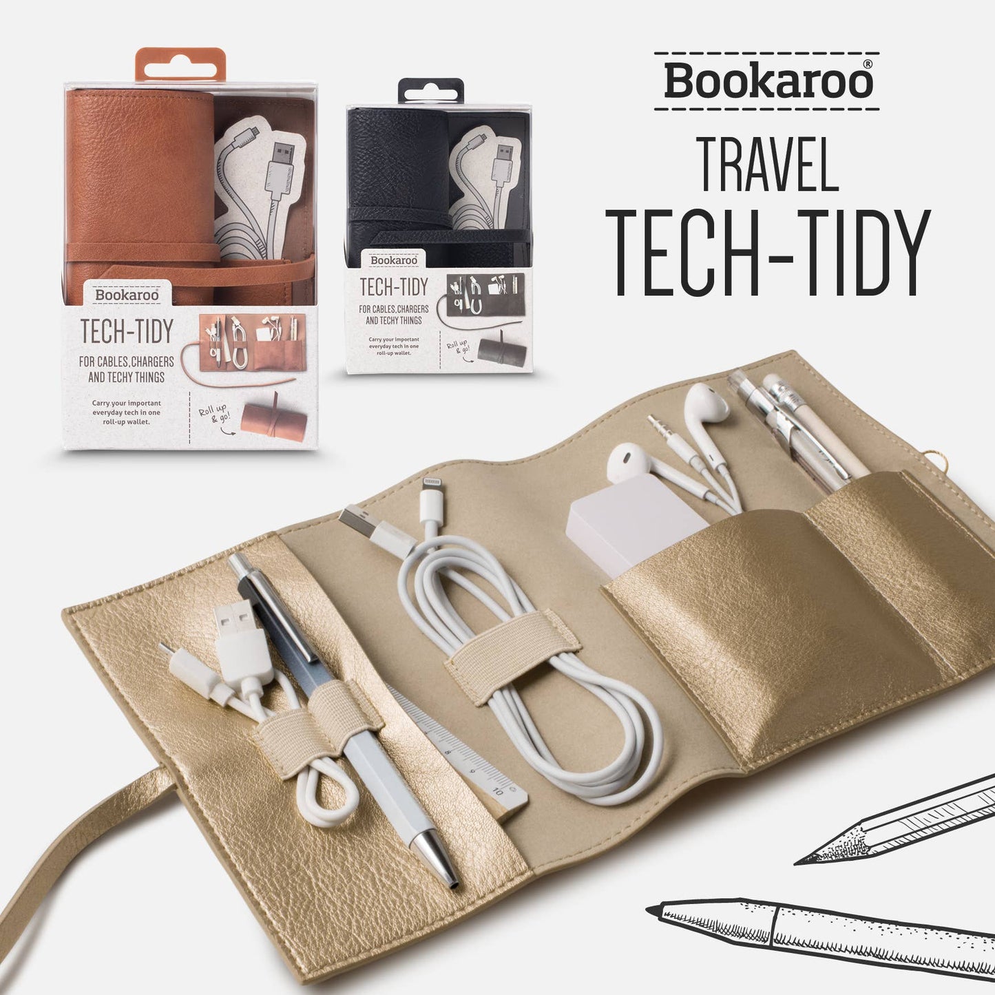 Bookaroo Travel Tech Tidy: Black