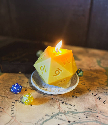 D20 Dice - 100% Beeswax Candle