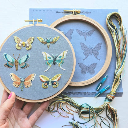 Moth Sampler Embroidery Kit