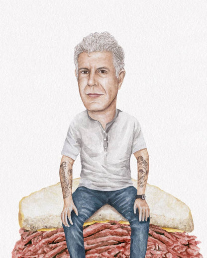 Anthony Bourdain Watercolor Print