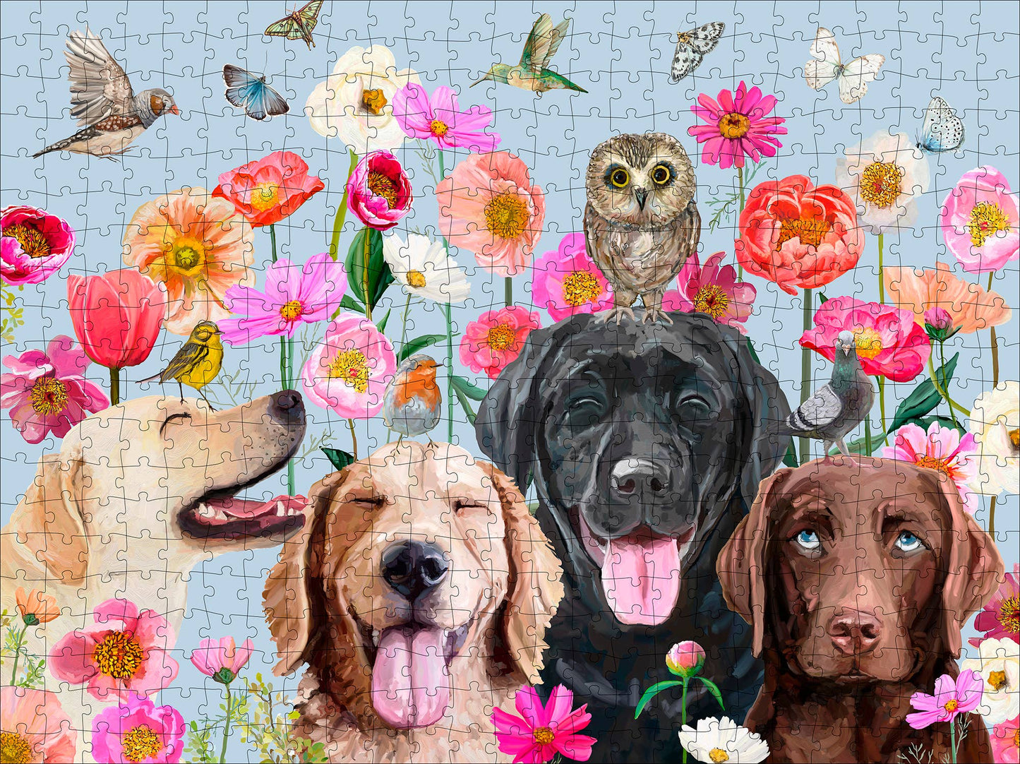 Dogs And Birds by Cathy Walters 500 Piece Puzzle