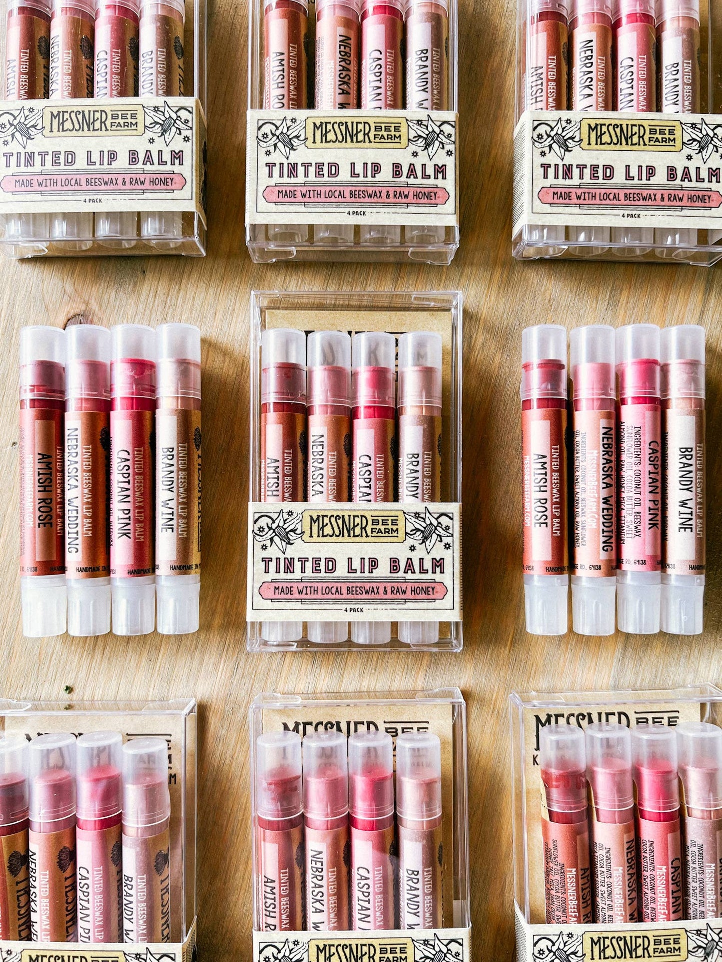 Lip Tint Pack of 4 Messner Local Beeswax Lip Balms