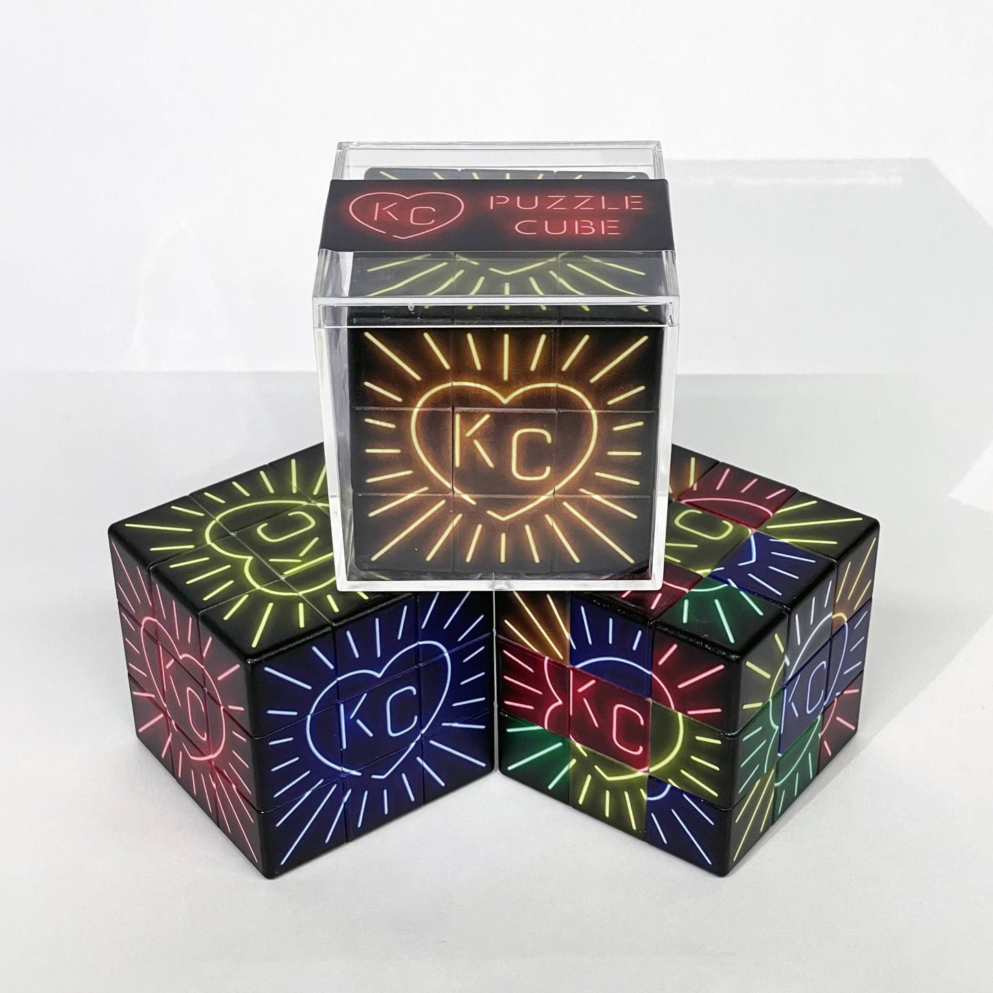 Puzzle Cube - KC Heart Neon
