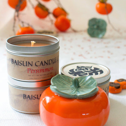 Persimmon- Scented Soy Candle: Crackling Wooden Wick