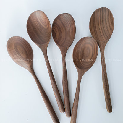 Large Walnut Wooden Spoon - Kitchen Serving Utensils