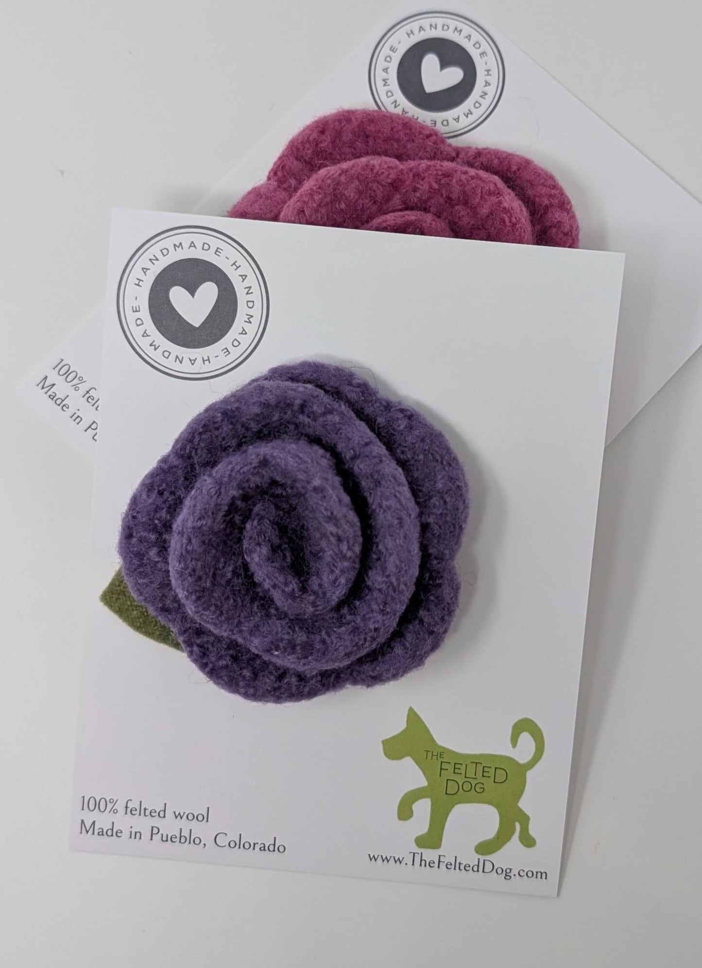 Hand Felted Rose Brooch