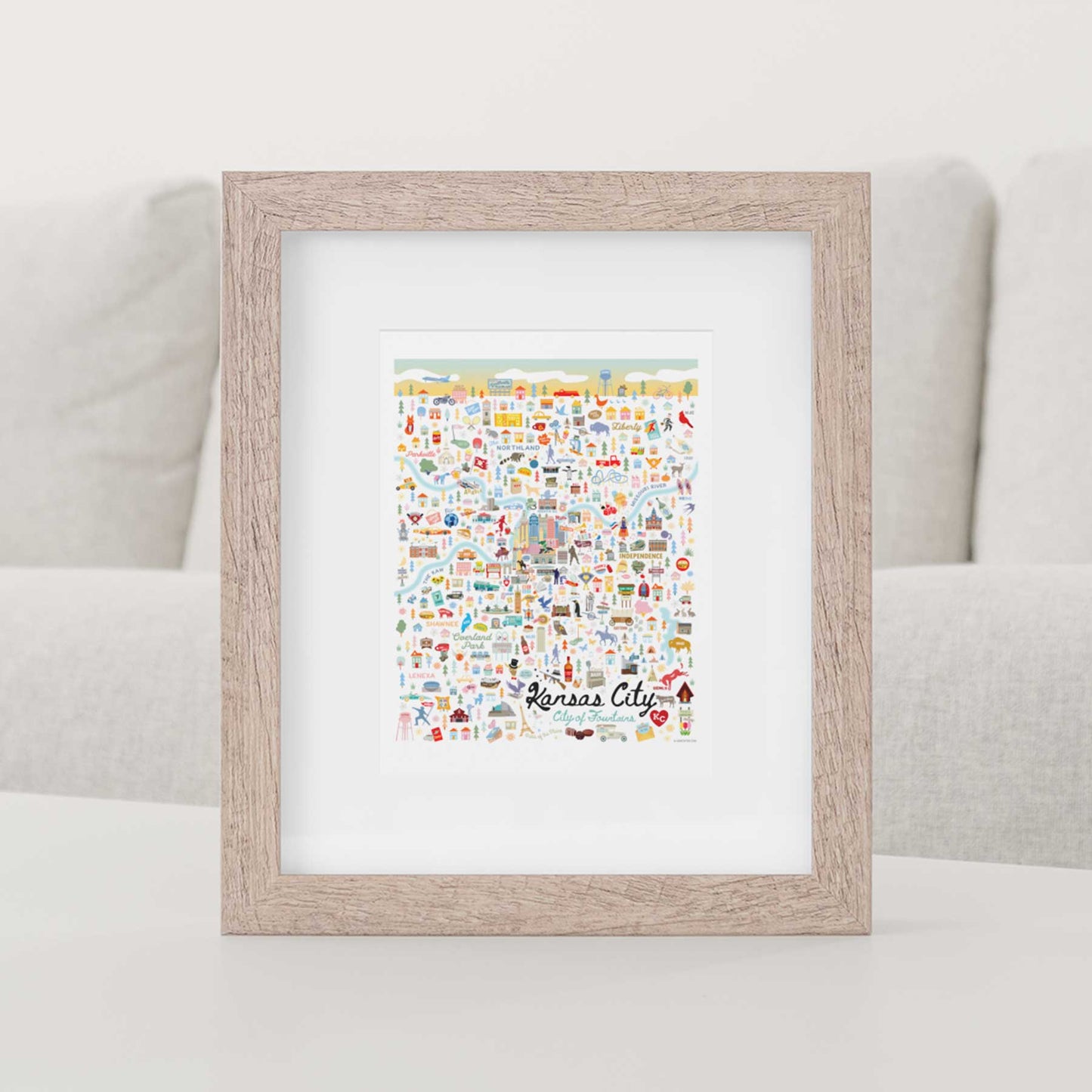KANSAS CITY MO City Map Art Wall Decor City Series Print: 8x10 / Night