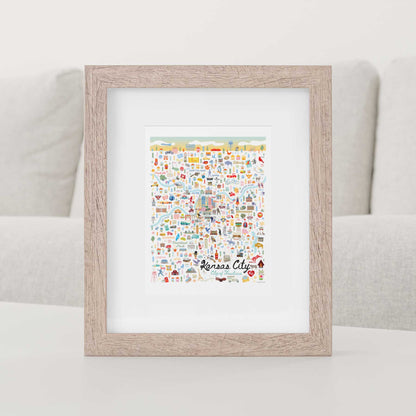 KANSAS CITY MO City Map Art Wall Decor City Series Print: 8x10 / Night