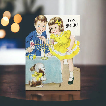 Let's Get Lit - Funny Hanukkah Greeting Card