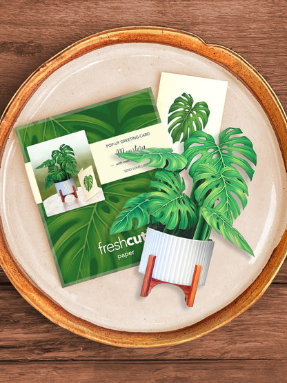 Mini Monstera Plant Pop-up Greeting Card