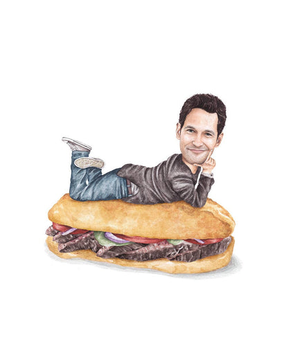 Paul Rudd Watercolor Print