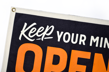 Keep Your Mind Open Camp Flag • Holy Smokes x Oxford Pennant