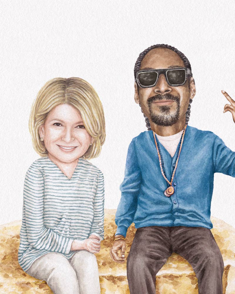 Martha and Snoop Watercolor Print
