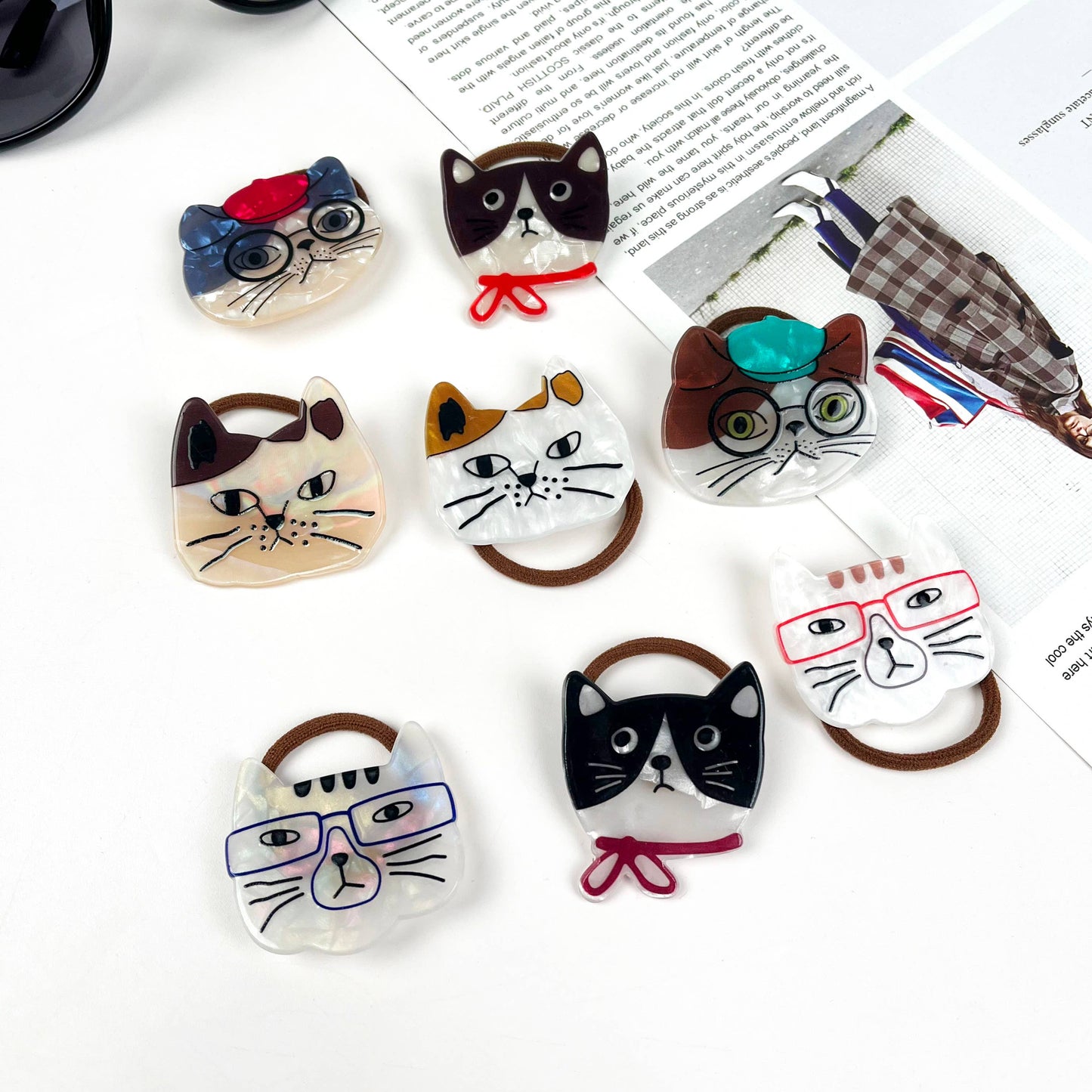 Lovely cartoon cat hair tie: E