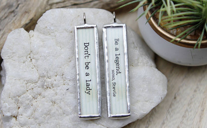 Don't Be A Lady Be A Legend XO Soldered Art Charm: Charm Only