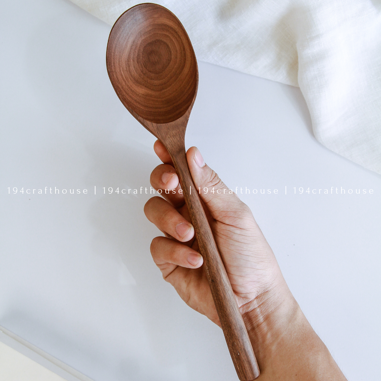 Large Walnut Wooden Spoon - Kitchen Serving Utensils