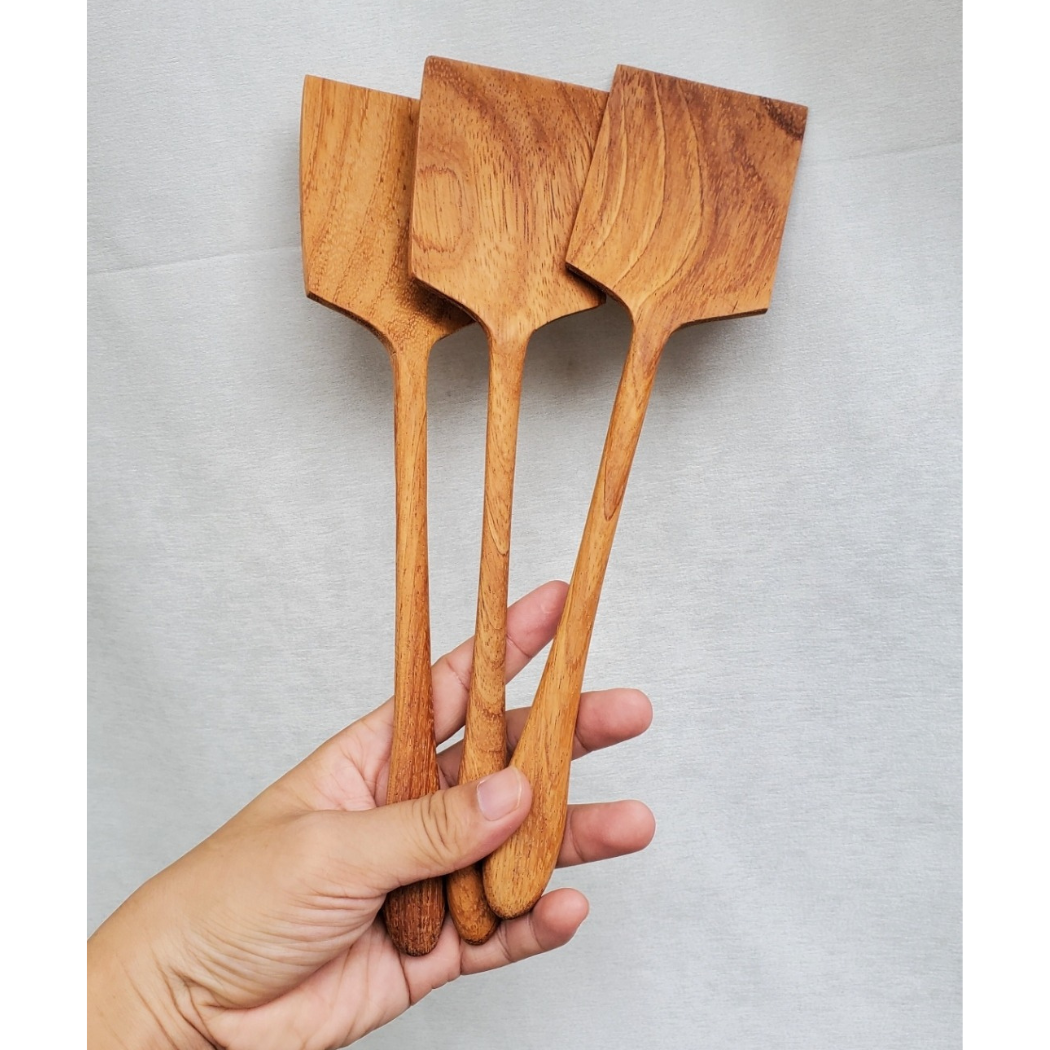 Wooden Curved Spatula - 12" - Kitchen Serving Utensils