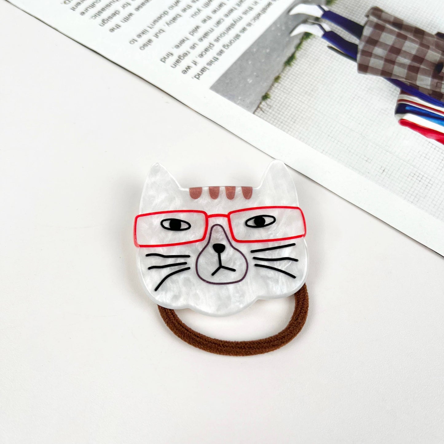 Lovely cartoon cat hair tie: E
