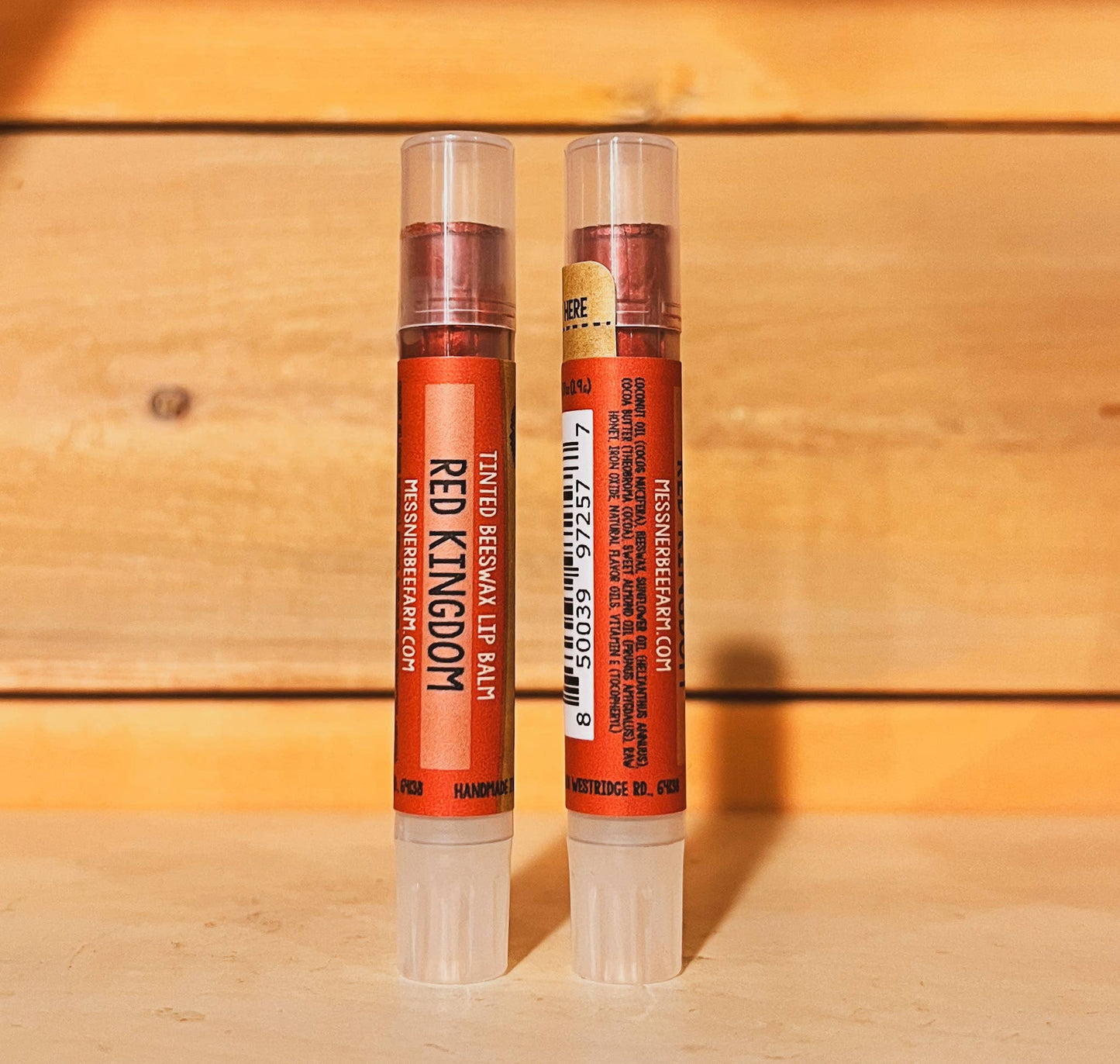 Red Kingdom Tinted Lip Balm - Beeswax and Raw Honey