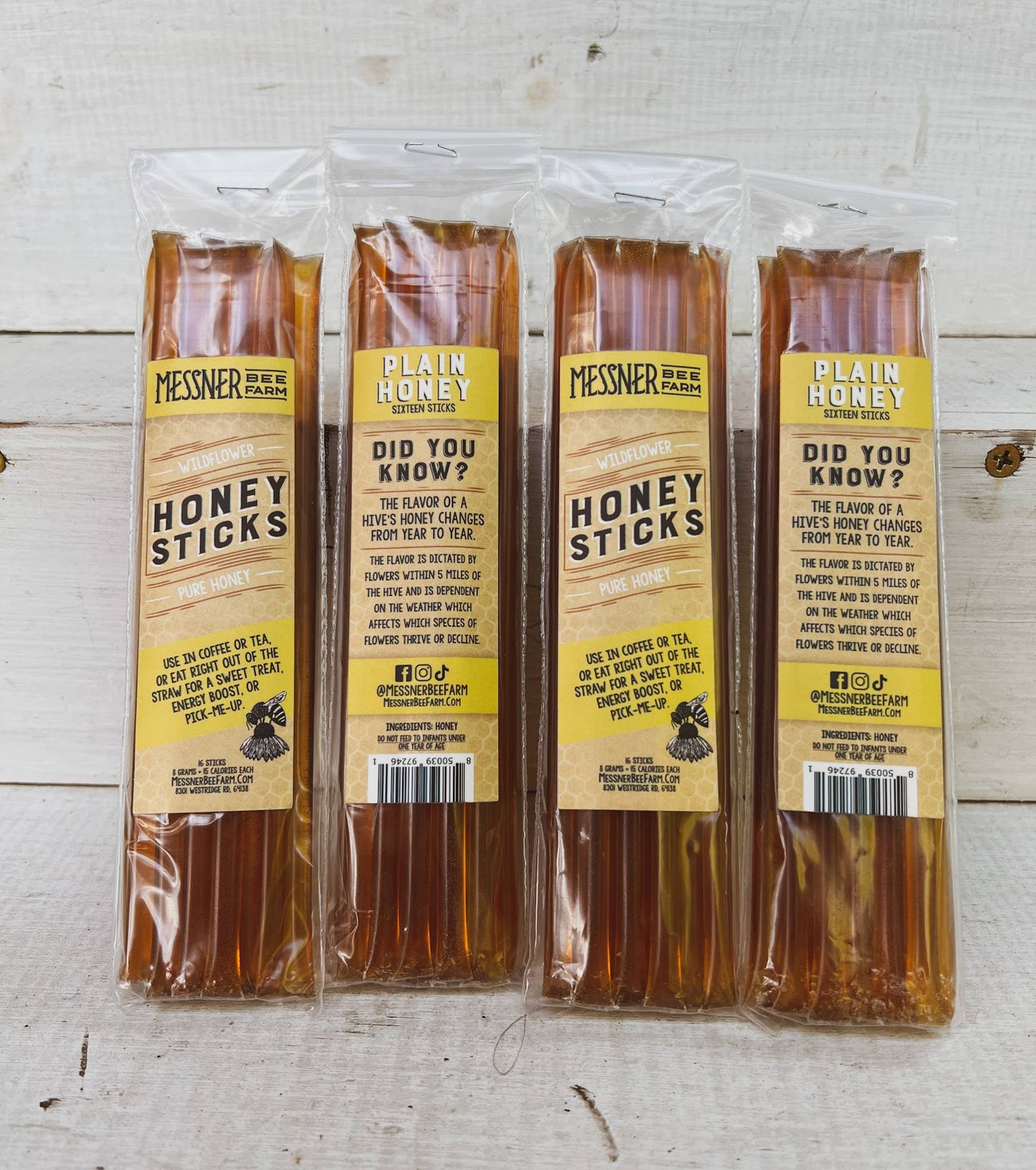 Honey Sticks Wildflower Honey- Pack of 16