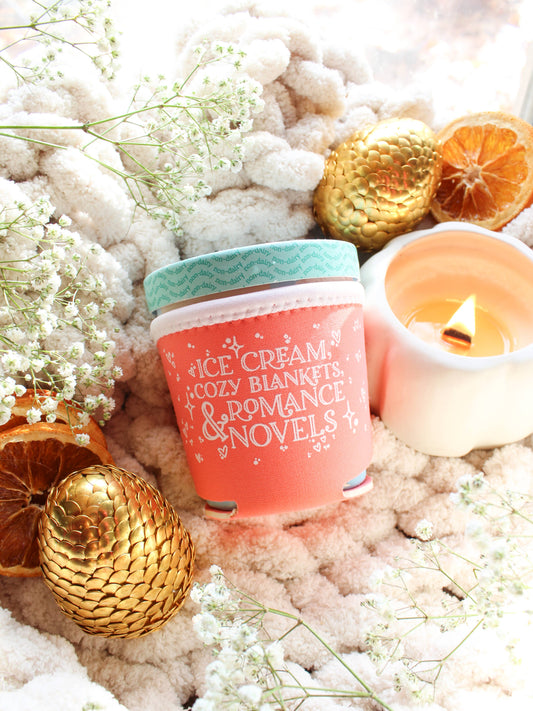 Ice Cream Pint Sleeve | Romance Reader | Coral