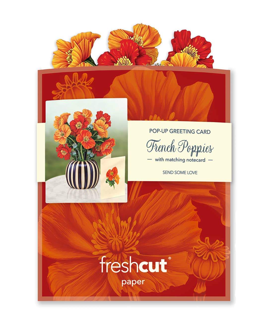 Mini French Poppies Pop-up Greeting Cards