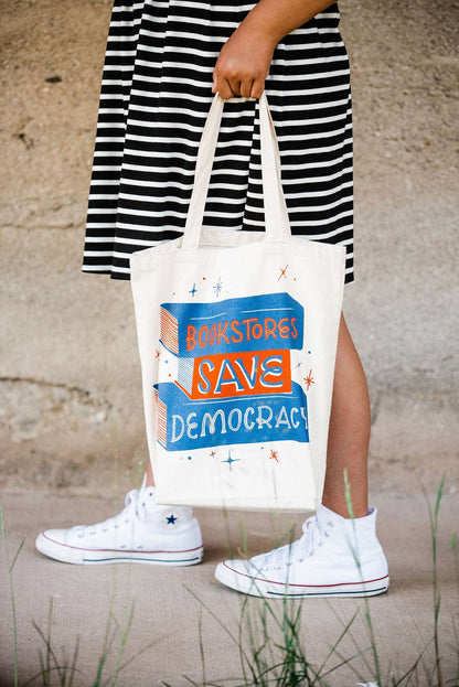 Bookstores Save Democracy! Tote Bag