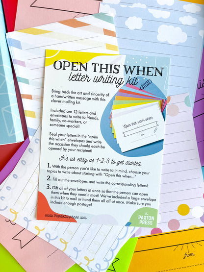 "Open This When" Letter Writing Kit