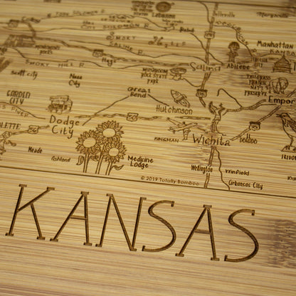 A Slice of Life Kansas 11" Cutting & Serving Board