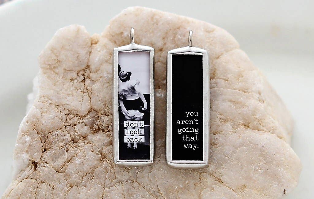 Don't Look Back Soldered Art Charm: Charm Only