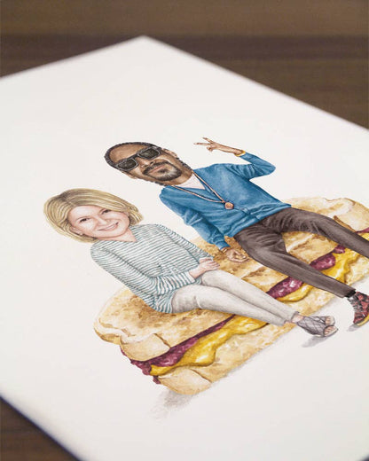 Martha and Snoop Watercolor Print