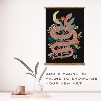 Floral Snake Meditative Art Paint by Number Kit: Kit + Magnetic Frame