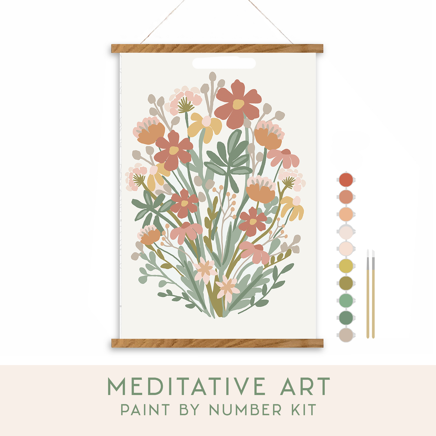 Wildflowers Meditative Art Paint by Number Kit: Kit + Magnetic Frame