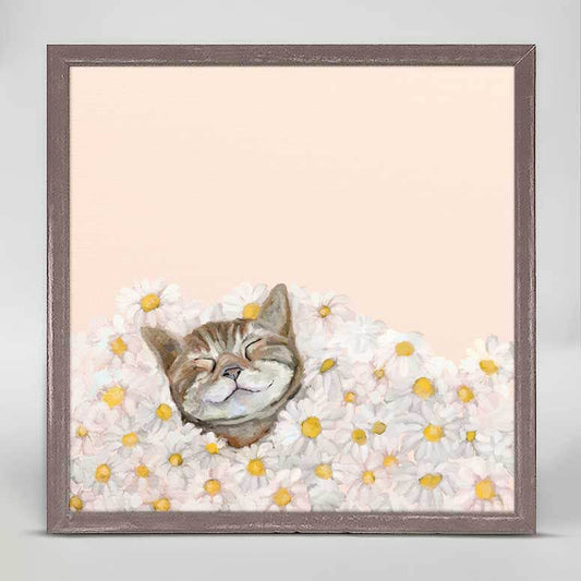 Feline Friends - Happy Cat In Daisies Cathy Walters Canvas