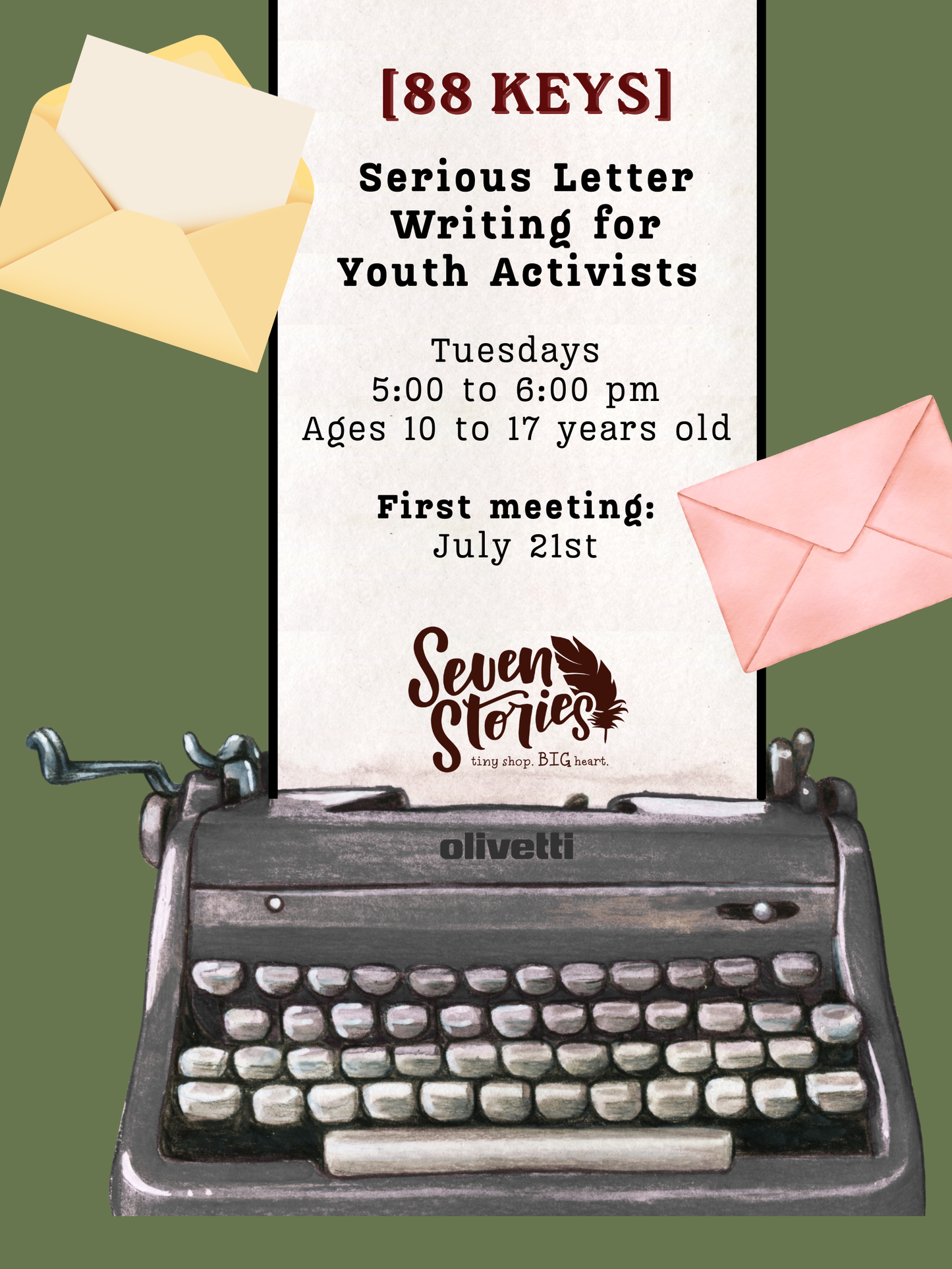 [88 KEYS]: Weekly Letter Writing for Youth Activists