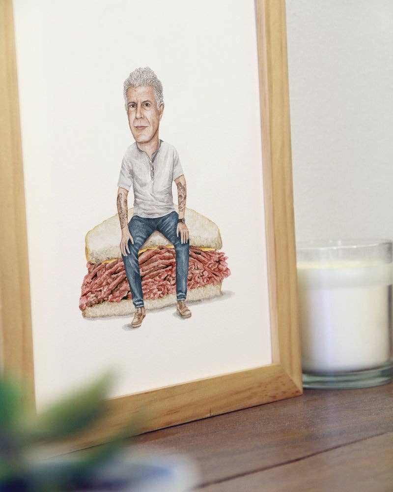 Anthony Bourdain Watercolor Print