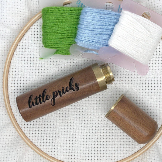 Little Pricks: Engraved Needle Storage Tube