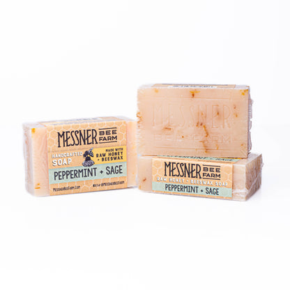 Peppermint Sage Soap - Made with Raw Honey and Beeswax