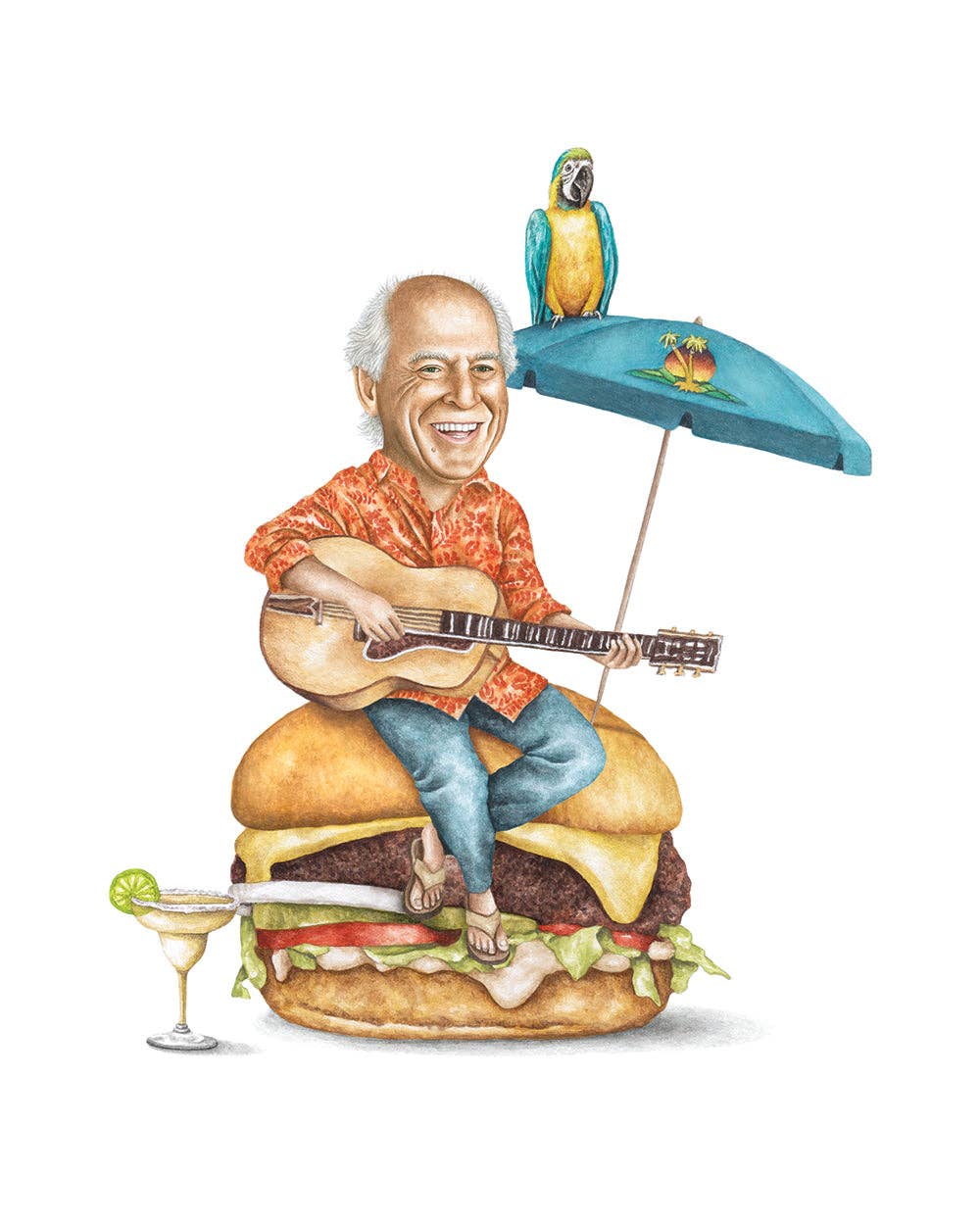 Jimmy Buffett Watercolor Print