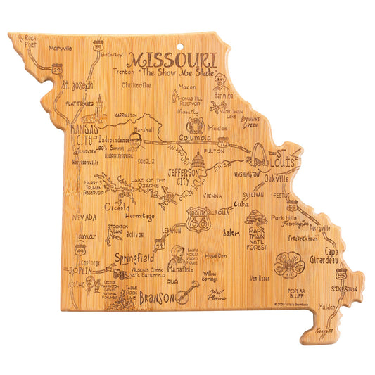 Destination Missouri State-Shaped Serving & Cutting Board