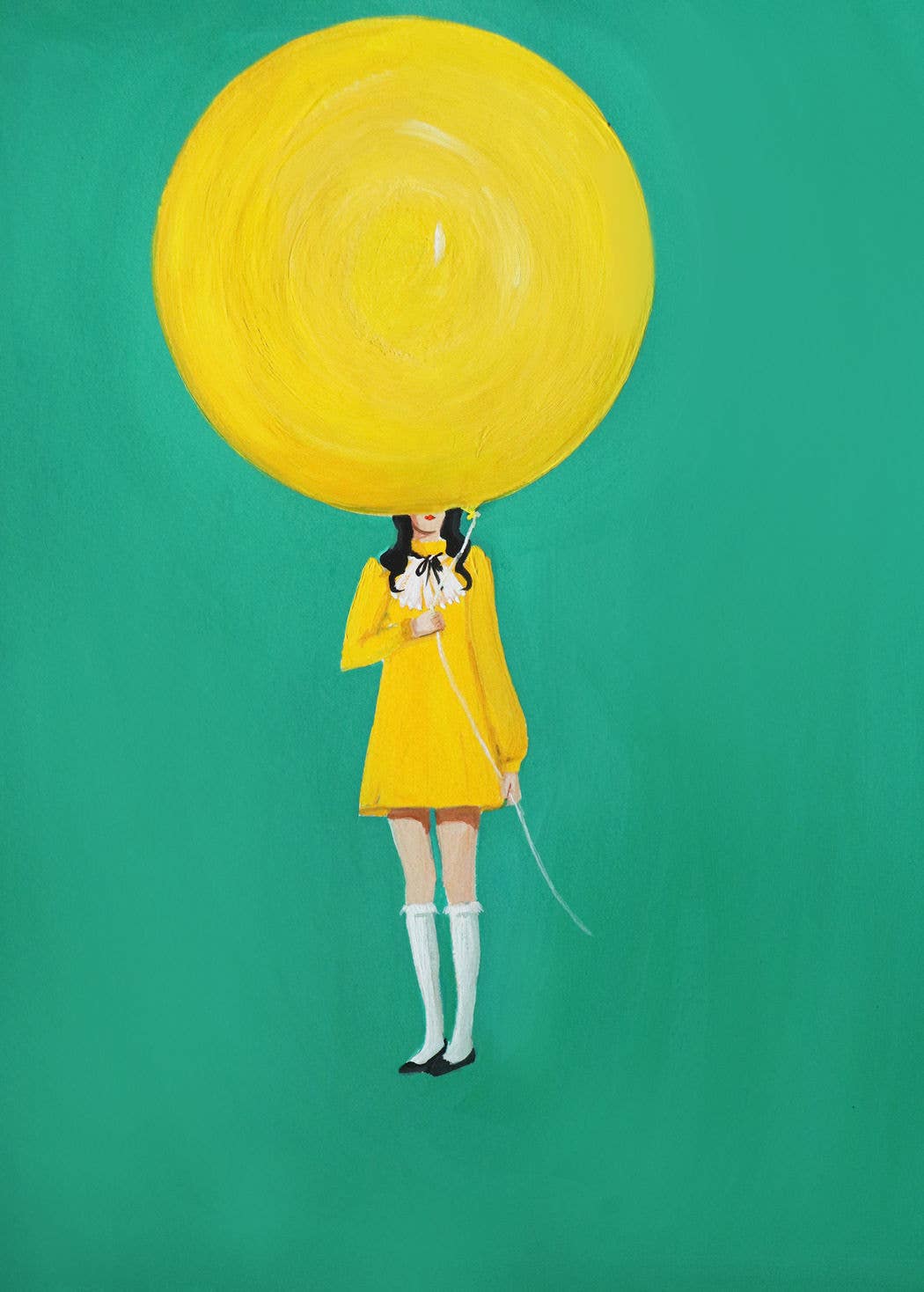 Nothing Is Happier Than A Yellow Balloon.8.5"x11" Art Print